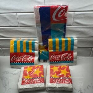 Vintage 1988 Coca-Cola Napkins Set Party Decor Paper Beverage Dinner Collectible